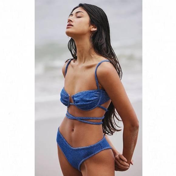 Free People Other - Free People Montce Sparkle Simone Bikini
Top & Lulu Bottoms in Sky Sparkle